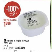 Burrata in Foglia VIVALDI à -20% et 2€79 l'unité, 1€86 pour 100g - Promo Kees Proper Surgazas VIVALDI!