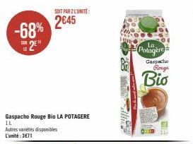 Produit Bio à Seulement 2€45 : Gaspacho Rouge La Potagère ! -68% !