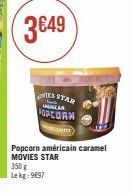 Popcorn américain caramel MOVIES STAR : Profitez de la Promo - 350g Lekg-9897