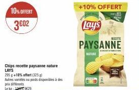 Économisez 10% : Lay's Paysanne Nature Recette Mund, 295 g + 10% offert (325 g)!