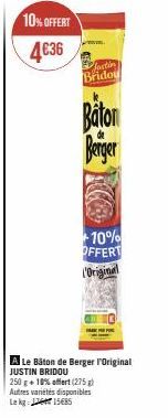 Achetez L'Original JUSTIN BRIDOU Bâton de Berger à 4€36 + 10% Offert (275g) Variétés Disponibles Lekg 15685