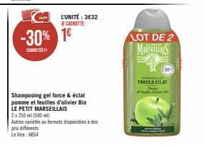 Shampooing Bio Force & Éclat pour 2x Moins Cher - LE PETIT MARSEILLAIS - 500ml