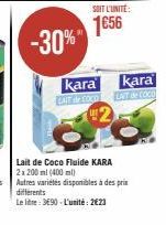Profitez de -30% sur le Lait de Coco Fluide KARA, 2x 200ml (400ml)!