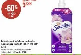 promo -60% : soupline fraiche parfumée magnolia & lavande 3d 1,28l | autres variétés disponibles