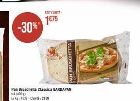 Pan Bruschetta Classica GARDAPAN x4 : -30%, l'unité à 1€75 !
