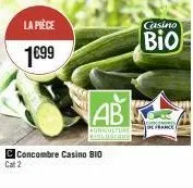 cat 2 - concombre bio casino : 1699 fr - agriculture biologique.