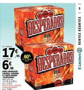 Désperaids Red 5,9% - Bière aromatisée aux Cachaça, Guarana et Fruits Noirs - Remise 45-60%, Prix Spécial 3,08€/33cl!