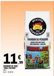 Charbon de Bois Grill Nature 50L - Garantie Qualité Perigord - LEL 024€! Avec Collar T!