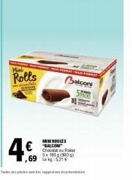 Promo: Balconi Mini Rolls 5x 900g 5.21€ - Délicieuses Friandises aux Fruits Chooolie et Poma