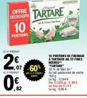 fromage onctueux Tartare