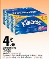 KLEENEX Original: 4€ 40 MOUCHOIRS Boite+Promo 2 Graus & Balsam 3 Bobes+Soft 3 Bos-1!