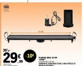 Plancha Grill 90cm Live - DOM 1800 - 29€ (-10€) - Garantie 2 ans - 39% de Réduction!