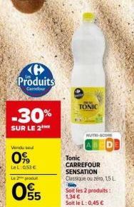 2 Tonics Carrefour Sensation avec -30% : 1,34€ au lieu de 1,80€!