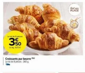 lot de 8 croissants pur beurre : 360 g à prix réduit de 9.72 €