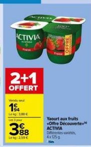 yaourt aux fruits Activia