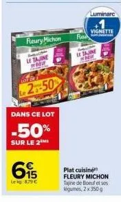 lot de 2 tajines de boeuf fleury michon à -50% - profitez de 8,79€ seulement!