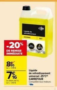 Liquide de Refroidissement Carrefour Compatibile -25°C -20% de Remise Immédiate!