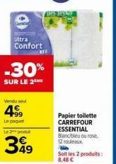 Paquet ESSENTIAL Carrefour: 2 Produits 30% moins chers & 8,48€ - Blanc Bleu ou Rose, 12 Couleaux.