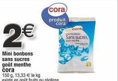 Mini Bonbons Cora Cora Sans Sucres: Goût Menthe - 2€!