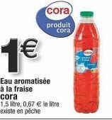 Promo Cora: Eau Aromatisée à la Fraise, 1,5L à 1€!