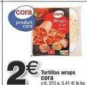 wraps de bi cora à seulement 2€ ! 370g pour 5,41€/kg