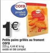 Pain Grillé Cora, 4,44€/kg - Ble Complet, Promo 1€ - 225g