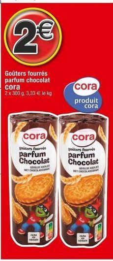 Goûters Chocolat CORA 2 x 300g - 3,33€/kg - GELMES et CHOCOLATES, offre spéciale!