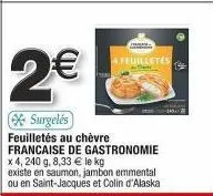 gastronomie française feuilletés mukam - 4 paquets de 240g - 8,33€/kg - existe en saumon, jambon emmental, saint-jacques et colin d'alaska - 2€ de réduction !