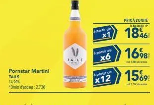 pornstar martini tails : 14,90% - prix à l'unité à partir de 1, 6 ou 12 bouteilles !.