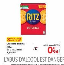 POUR LE  PREX DE  RITZ  CHECKINS  ORIGINAL  TIME  soit le paquet 200g  094 