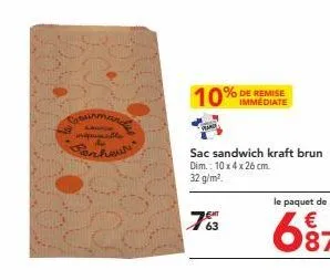 sac sandwich kraft brun 32 g/m² - économisez avec gourman inquieto et perheur immediate 763!
