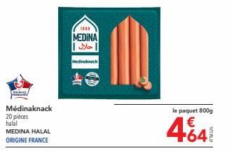 MédinaKnack Halal : 20 pièces MEDINA ORIGINE FRANCE, Promo 800g 464