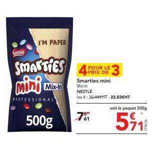 NESTLÉ Mini Smarties Mix-in 500g - 4,30€ TTC, 22,83€ HT - Meilleur Prix!