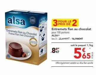 tout pour un flan au chocolat franse fan de 100 portions à 1,1 kg à partir de 16,94€ avec alsa!
