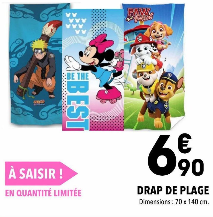 Parssso Paw Patrol® Drap de Plage à 6,90€: En Quantité Limitée! 70x140cm - Être le Meilleur!