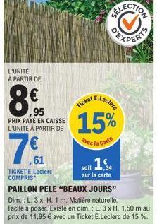 Profitez des Beau Jours avec la Carte E.Leclerc - Réduction de 15% sur le Paiillon Pele à Partir de 8,95€!