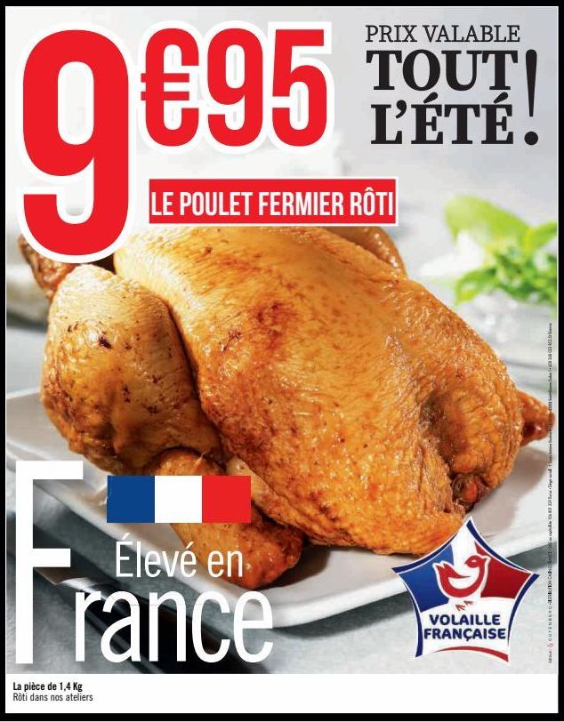 1,4 Kg de Poulet Fermier Rôti FRANÇAIS à 95€ TOUT l'ÉTÉ ! Profitez de cette Offre EXCEPTIONNELLE