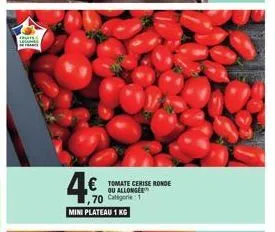 mini plateau 1kg de tomates cerises rondes et allongées à -4€ - 70 calories!