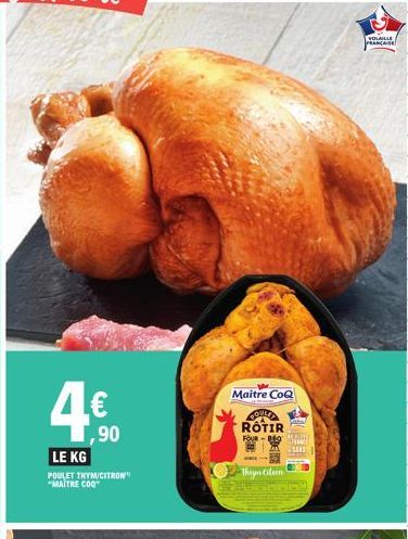 Maitre CoQ - Poulet Thym/Citron Rôti au Four - Régal Sans Volaille Française à 90€ le Kg!