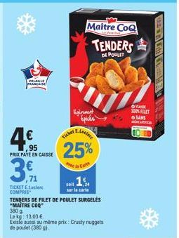 Filet de Poulet Surgelé MAITRE COQ - 25% de Réduction - 380 g - Prix Payé 31€