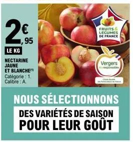 95 le kg nectarine jaune et blanche a - délices de saison vergers france