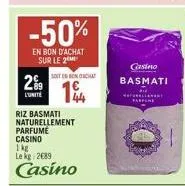 riz basmati parfumé casino 1kg -50% en bon d'achat: 2689 lekg!