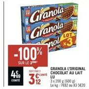 chocolat au lait Granola