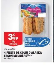 Colin d'Alaska Façon Meunière MSC - Pêche Durable - Promo 5004371 - 4 Filets