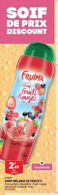 FRUIMA Sirop Fruits Rouges à Prix Discount - 249€ - Trois Parfums Disponibles!