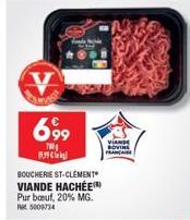 Promo Bouchérie St-Clement : Viande hachée Pur Boeuf avec 20% MG à prix avantageux!