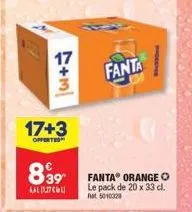 offre imparable: pack de 20x33cl fanta orange à 8.39€, soit 6,61€ pour 127cl! at 5010328