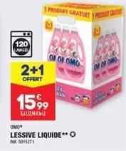 offre spéciale : omo cell 1599 lavages 2+1 offerts avec un produit gratuit à seulement sali2.96!