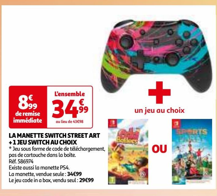 LA MANETTE SWITCH STREET ART + 1 JEU SWITCH AU CHOIX