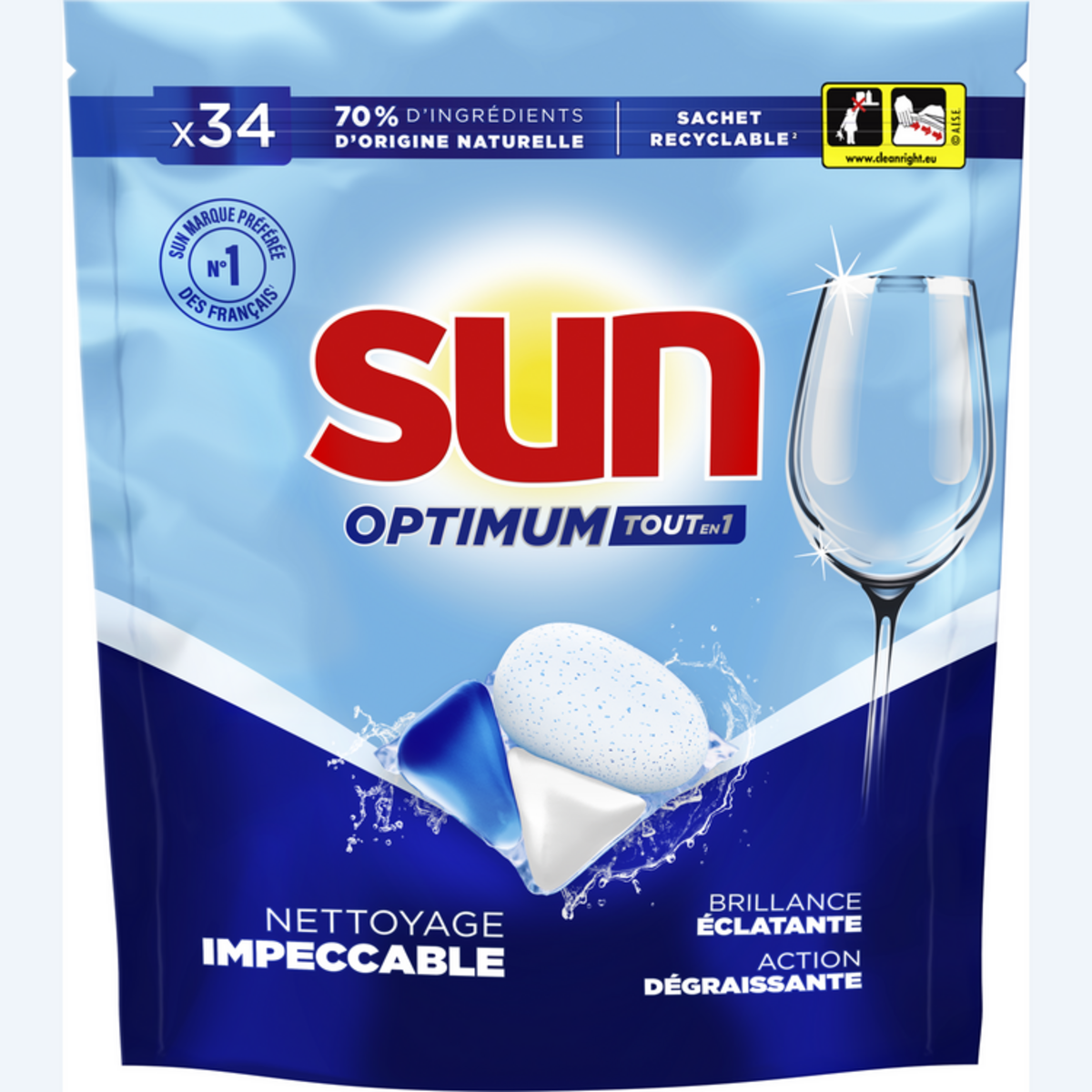 CAPSULES LAVE-VAISSELLE TOUT EN 1 OPTIMUM SUN